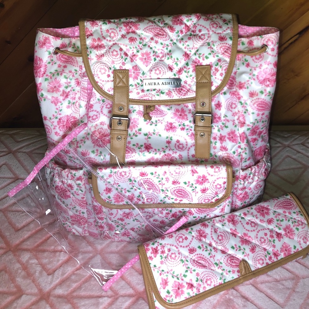 NWOT Laura Ashley Cinch Close Diaper Backpack